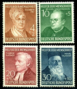 Germany 1952 Dunant,Red Cross,Nobel,Fry,Prison system,Priest,Mankind,M.156,MNH - Picture 1 of 2