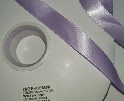 Orchid color Single Face Satin Ribbon 100% Polyester  5/8 " 20 yard brand new - Image 1 of 4