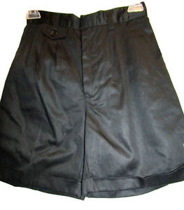 NWT, GENUINE SCHOOL UNIFORM, BLACK BERMUDA SHORTS GIRLS' SIZE 10, PLEATED, CUFF - Picture 1 of 7