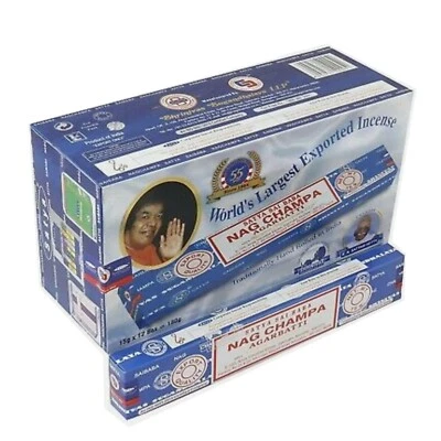 Satya Sai Baba Nag Champa Agarbatti Incense Sticks 12 Packs—Full Sealed Box