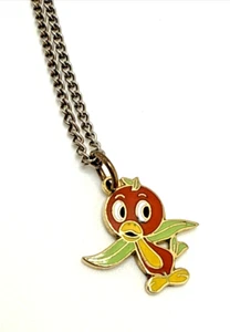 Collana vintage anni 70 Walt Disney ARANCIO UCCELLINO ciondolo smalto tono oro 18" - Foto 1 di 10