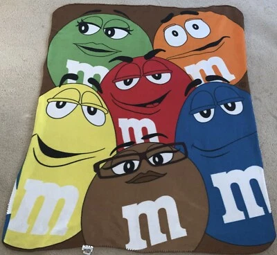 2013 M&Ms World Lap Blanket Fleece Polyester Characters 50"x60" Blanket - Image 1 of 4