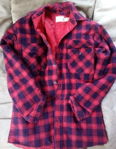 Vintage Sears Fieldmaster quilt lined flannel button up Mens M 15-15 1/2 Tall - Picture 1 of 2