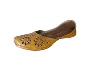 Women Shoes Indian Handmade Leather Flip-Flops Mojaries Punjabi Jutties US 5.5 - Picture 1 of 7
