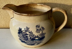 Antique Lge Willow Jug Hand Made Shabby Chic Character Item For Display 1800’s - Picture 1 of 13