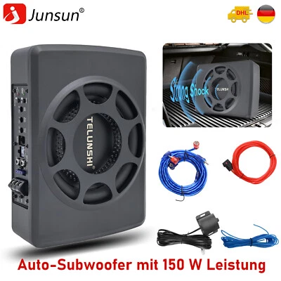 8'' Kabelset Auto Bassbox Kompakt Lautsprecher Bass + Untersitz-Aktiv-Subwoofer  - Bild 1 von 4