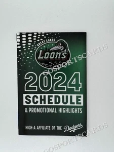 2024 Great Lakes Loons Calendario de Bolsillo Los Angeles Dodgers Ligas Menores Béisbol - Imagen 1 de 2