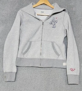 American Eagle, Sudadera con Capucha Atlética, Mujer Talla Pequeña Pequeña Pequeña, Color Gris, Cremallera Completa - Imagen 1 de 8