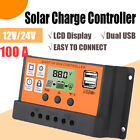 Solar Panel Charge Controller Regulator 12V/24V Auto Dual Usb 100A Battery Pwm