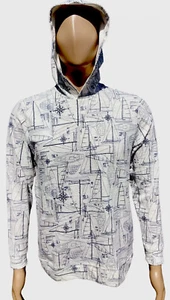 Vineyard Vines Boys LS Island Hoodie Color Blueprint Marshmallow Size XL 18 NWT - Picture 1 of 12