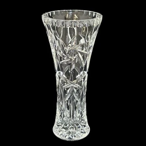 Vintage 80s Lenox Clear Crystal Star 6" Small Vase Fan Tapered Flared Czech - Picture 1 of 9