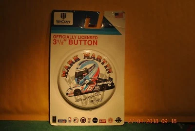 Mark Martin #6 Roush Racing Team Nascar Valvoline Sports Memorabilia Pin~Button - Image 1 of 4