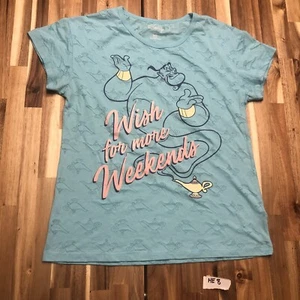 Disney Aladdin Genie T-Shirt Small "Wish For More Weekends" EUC Nachtwäsche durchsichtig - Bild 1 von 6