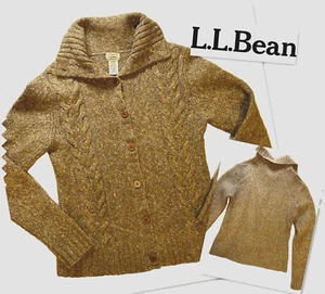 L.L. Bean Women’s - Medium -Cable Knit Wool Blend - Cardigan Sweater - Buttons - Picture 1 of 12