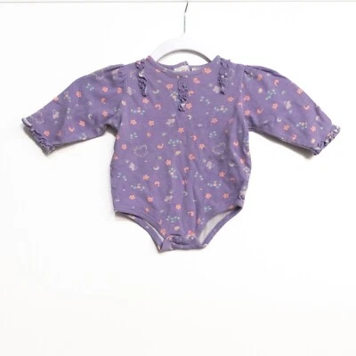 Body Floral Púrpura Bebé Niña Bebé Okie-Dookie Una Pieza A Presión Manga Larga 6/9M Foto 1 de 4