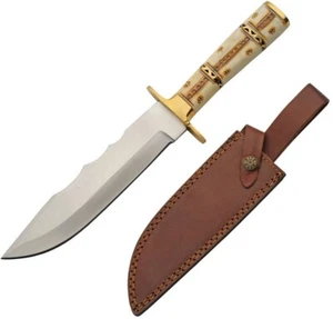 Western Hunter Fixed Knife 7" Stainless Steel Blade Sculpted Bone Handle 203499 - Picture 1 of 5