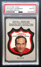 JACQUES LAPERRIERE 1972-73 O-PEE-CHEE PLAYER CRESTS 72-73 NO 11 PSA 8      49133