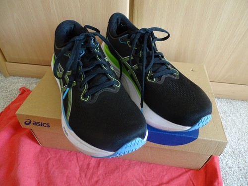 Asics Gel Kayano 30 scarpe running uomo nere elettriche lime taglia 8 uk con scatola