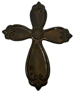 Glazed & Crackled Ceramic Brown Wall Cross - Home Décor - Collections - Picture 1 of 6