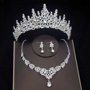 Coronas Quinceañeras Torta Bodas Plata Silver Tiara Reina Baile Combo Completo - Picture 1 of 6