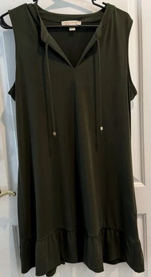 Michael Kors Scuba V-neck Dress Fit Flare Fall XL Gorpcore City Business Work - Image 1 of 4