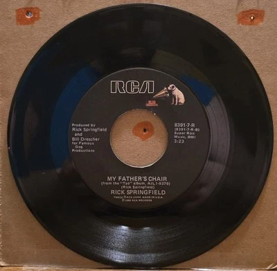 RICK SPRINGFIELD Affair Of The Heart/Like Father Son 45 7" Record Vinyl Records - Image 1 of 3