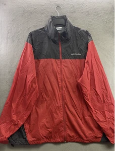 Columbia Jacket Mens 2XL Red Black Full Zip Windbreaker Lightweight Outdoors - Picture 1 of 5