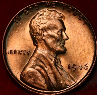Uncirculated 1946 Philadelphia Mint Copper Lincoln Wheat Cent - Image 1 of 2