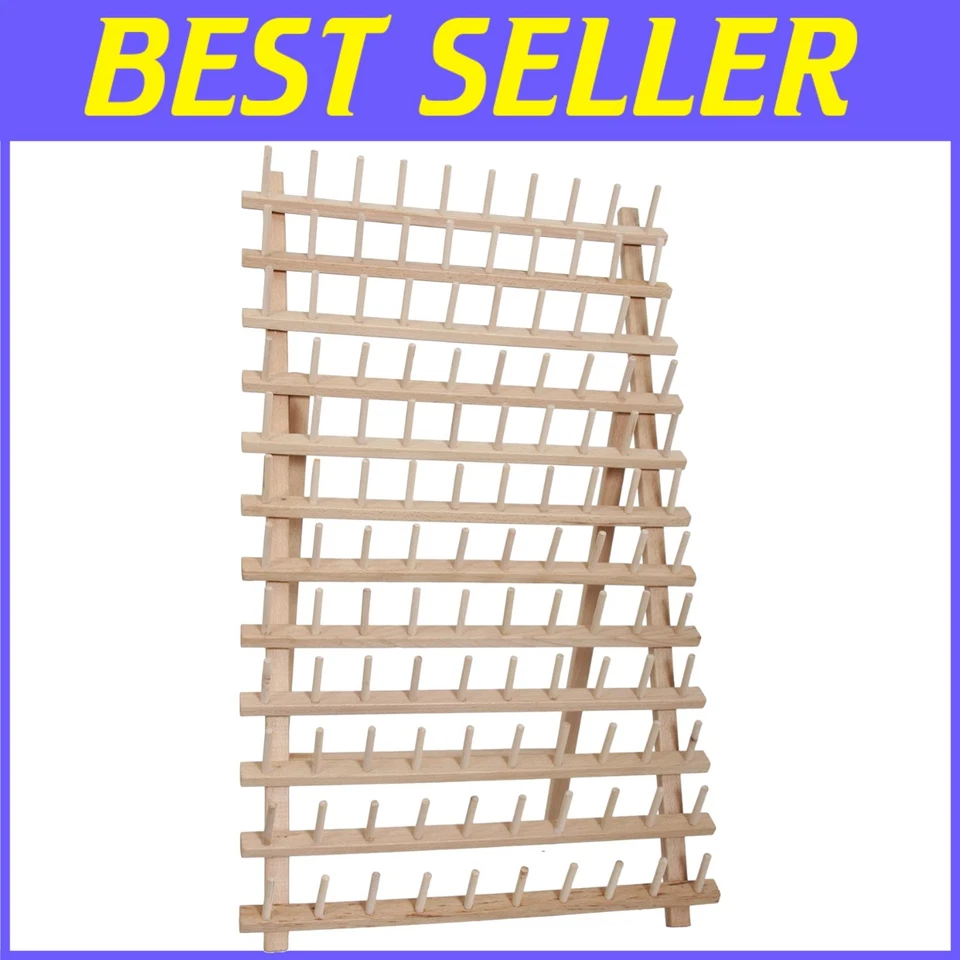 Carretel feito à mão de madeira 120 fios rack | Armazenamento de costura - Imagem 1 de 4