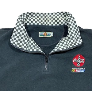 Vintage Lion's Pride Coca Cola NASCAR 1/4 Zip Black Sweatshirt USA Size XL - Bild 1 von 9