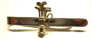 STERLING SILVER TIE SLIDE   GOLF BAG AND GOLF CLUBS DESIGN SUPERB GOLFING GIFT ! - Picture 1 of 1