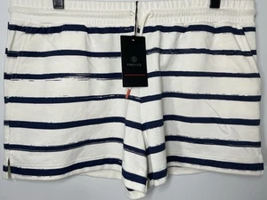 Bogner Fire + Ice Carline Shorts Women’s XL White Blue Striped - Picture 1 of 17