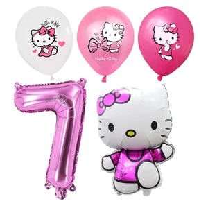 Hello Kitty 7th Birthday Party Balloons Pink Foil Set balloons - Picture 1 of 4
