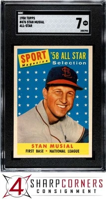 1958 TOPPS ALL-STAR #476 STAN MUSIAL CARDINALS HOF SGC 7 - Image 1 of 4