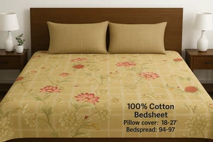 Floral Elegance on Cotton Bedding - Picture 1 of 4