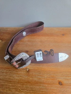 Cinturón Concho Vintage Antiguo Stock Nocona Cuero Rojo Talla 32 Para Mujer’s Nuevo Foto 1 de 4