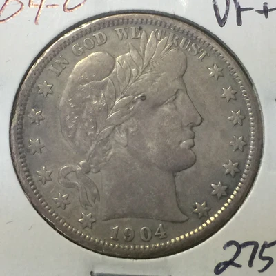 1904-O   VF+   Barber Half Dollar    Strong Liberty      Better Date and Grade - Image 1 of 2