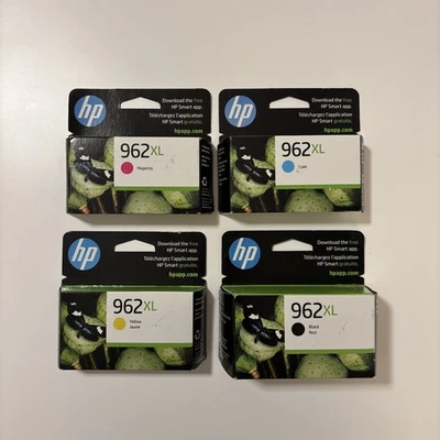 Paquete de 4 tintas combinadas HP genuinas 962XL negras y de color para OFFICEJET PRO caducidad 2026 Foto 1 de 4