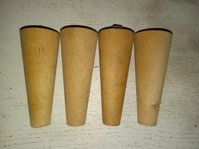 Juego de 4 patas cónicas de madera de salvamento arquitectónico de 4,75" de alto Foto 1 de 4