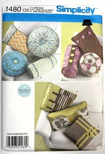 Simplicity Throw Pillow Sewing Pattern New UNCUT 1480 MSRP $18.95 - Picture 1 of 3