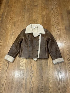 Peruvian Connection Shearling  Jacket Womens Size 8 Leather - Picture 1 of 6