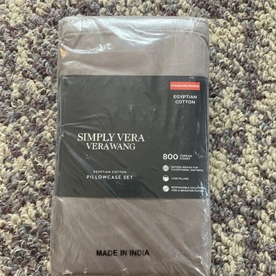 Juego de funda de almohada Simply Vera Wang Pima algodón 800 hilos QueenPillowwood Foto 1 de 3