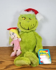 Grinch mit Nikolausmütze & Cindy Lou Who Plüsch Barnes & Noble NEU Aurora - Bild 1 von 16