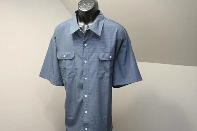 Kenneth Cole Button Up Dress Shirt Blue Polyester Stretch Mens Sz 4XL NWT - Image 1 of 4