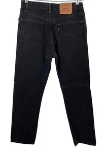 Jeans uomo Levi Strauss vintage 505 regular gamba dritta nero denim taglia 34x32 - Foto 1 di 8