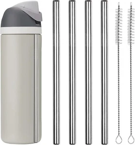 4 PCS Metal Replacement Straws for Owala Water Bottle 24 Oz 32 Oz, with 2 Cleani - Picture 1 of 5