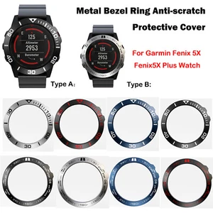 Estuche adhesivo anillo bisel de metal antiarañazos para Garmin Fenix 5X/Fenix5X Plus - Imagen 1 de 16