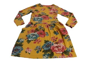 GIRLS JOULES YELLOW MULTI-COLOR FLORAL KNIT DRESS SIZE 6 - Picture 1 of 11