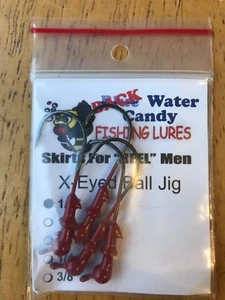 Blue Water Candy Fishing Jig Head Lures, X-Eyed Ball Jig 1/16 oz Rosso (NUOVO) Qtà-4 - Foto 1 di 13