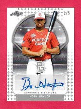 NOAH NAYLOR Leaf Perfect Game All-American Classic AUTO /5 Cleveland Indians